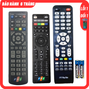 Điều khiển Đầu thu FPT kèm Pin - Điều khiển tivi FPT 3 loại.